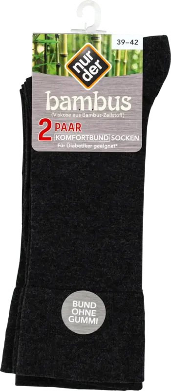 nur der Bambus Herrensocken Komfort anthrazit, Gr. 39-42 (2 Paar)