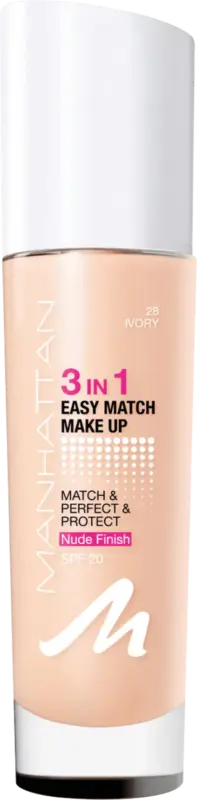 MANHATTAN Cosmetics Foundation 3in1 Easy Match Ivory 028, LSF 20