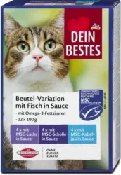 Dein Bestes Nassfutter Katze Beutel-Variationen mit Fisch in Sauce