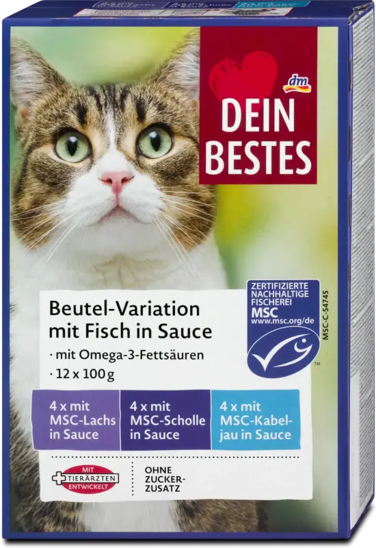 Dein Bestes Nassfutter Katze Beutel-Variationen mit Fisch in Sauce