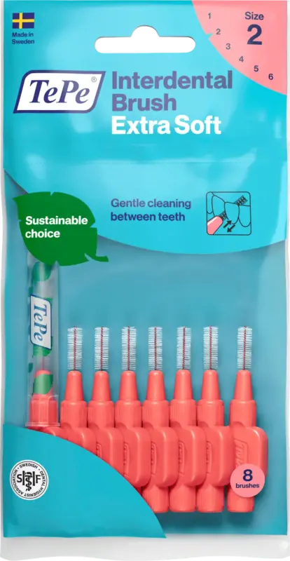 TePe Interdentalb&uuml;rsten Extra Soft rosa Gr&ouml;&szlig;e 2