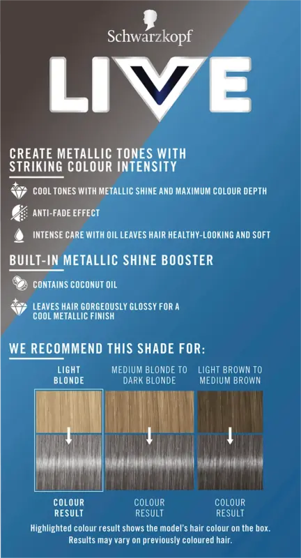 Schwarzkopf LIVE Intense Colour Permanente Coloration Urban Metallics - U72 Dusty Silver