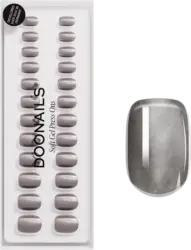 Doonails K&uuml;nstliche N&auml;gel Press Ons Short Square Glass Grey