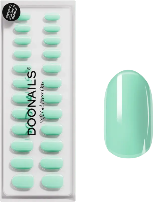 Doonails K&uuml;nstliche N&auml;gel Press Ons Medium Round Cute Cucumber