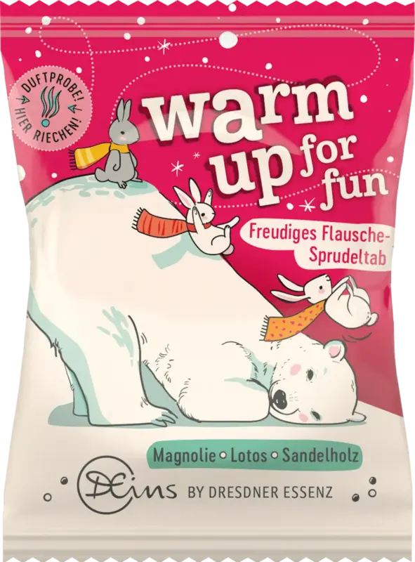 DEins Badezusatz Sprudeltab warm up for fun