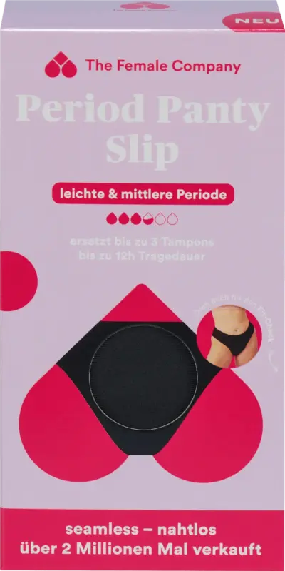 The Female Company Periodenunterw&auml;sche Slip Seamless schwarz, Gr. L