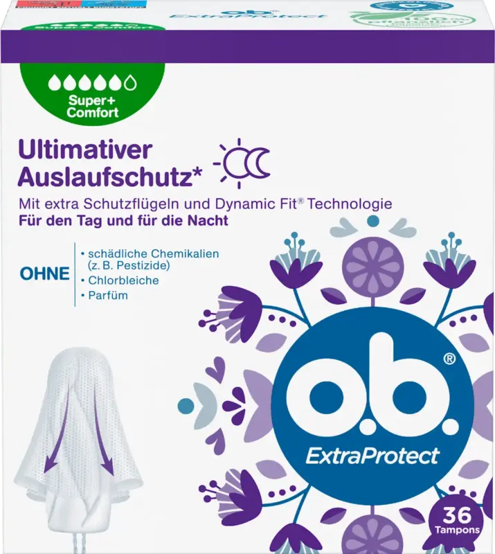 o.b. Tampons Extra Protect Tag+Nacht Super Plus
