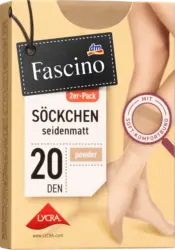Fascino S&ouml;ckchen seidenmatt powder 20 DEN, Gr. 39 - 42 (2 Paar)