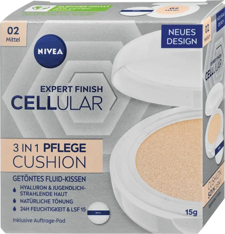 NIVEA Hyaluron Cellular Filler 3in1 Pflege Cushion LSF 15 - Mittel