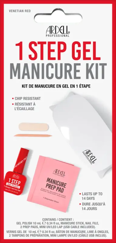 ARDELL UV Manik&uuml;re 1 Step Gel StarterKit Venetian Red