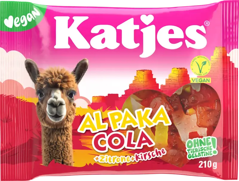 Katjes Fruchtgummi Alpaka Cola mit Zitrone & Kirsche
