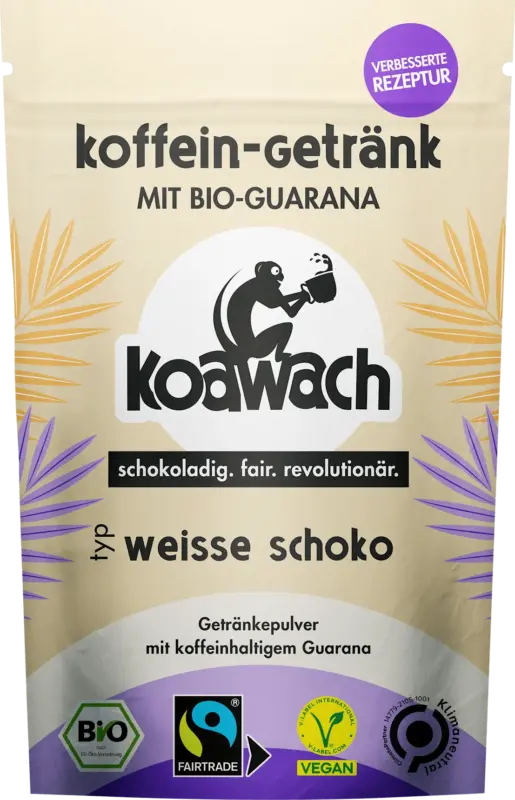 koawach Getr&auml;nkepulver Koffein mit Bio-Guarana & Wei&szlig;e Schoko