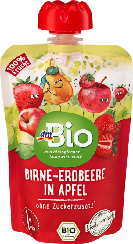 dmBio Quetschie Birne-Erdbeere in Apfel ab 1 Jahr