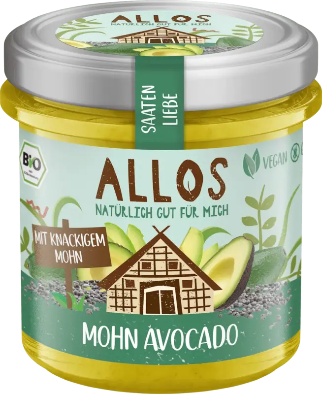 ALLOS Brotaufstrich Saatenliebe Mohn Avocado