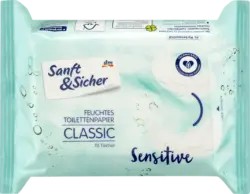 Sanft&Sicher Feuchtes Toilettenpapier Classic Sensitive