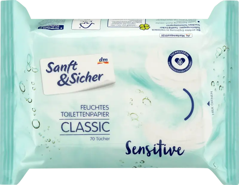Sanft&Sicher Feuchtes Toilettenpapier Classic Sensitive
