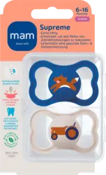 mam Schnuller Supreme blau/beige 6-16 Monate