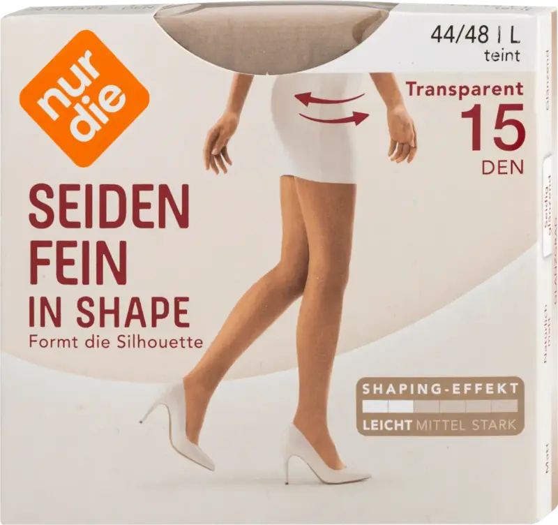 nur die Seidenfein in Shape Strumpfhose teint 15 DEN, Gr. 44/48