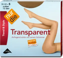 nur die Trend & Style Transparent Strumpfhose amber 15 DEN, Gr. 38/40