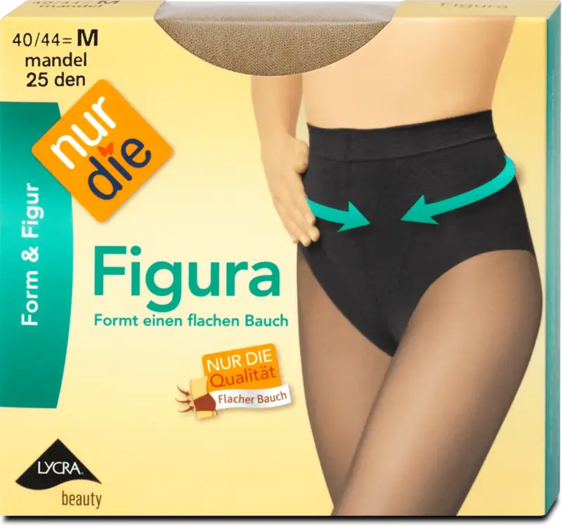 nur die Form & Figur Figura Strumpfhose mandel 25 DEN, Gr. 40/44