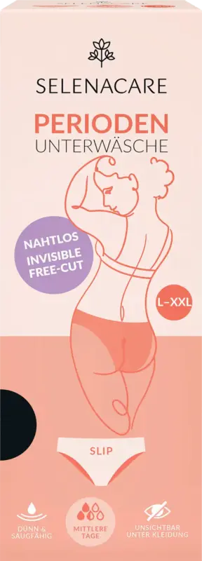 SELENACARE Periodenunterw&auml;sche Free-Cut schwarz Gr L. L-XXL