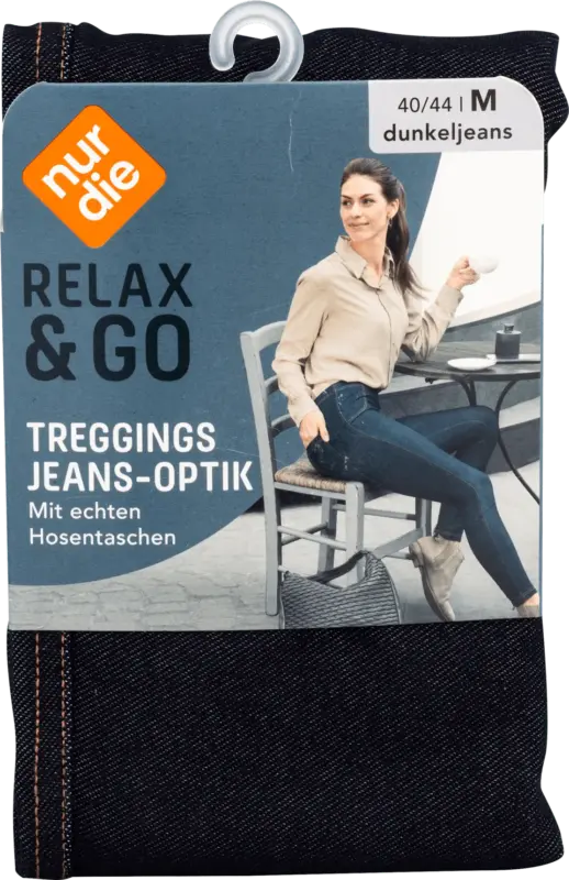 nur die Relax & Go Treggings Jeans-Look schwarz, Gr. 40/44