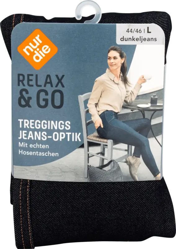 nur die Relax & Go Treggings Jeans-Optik dunkeljeans, Gr. 44/46