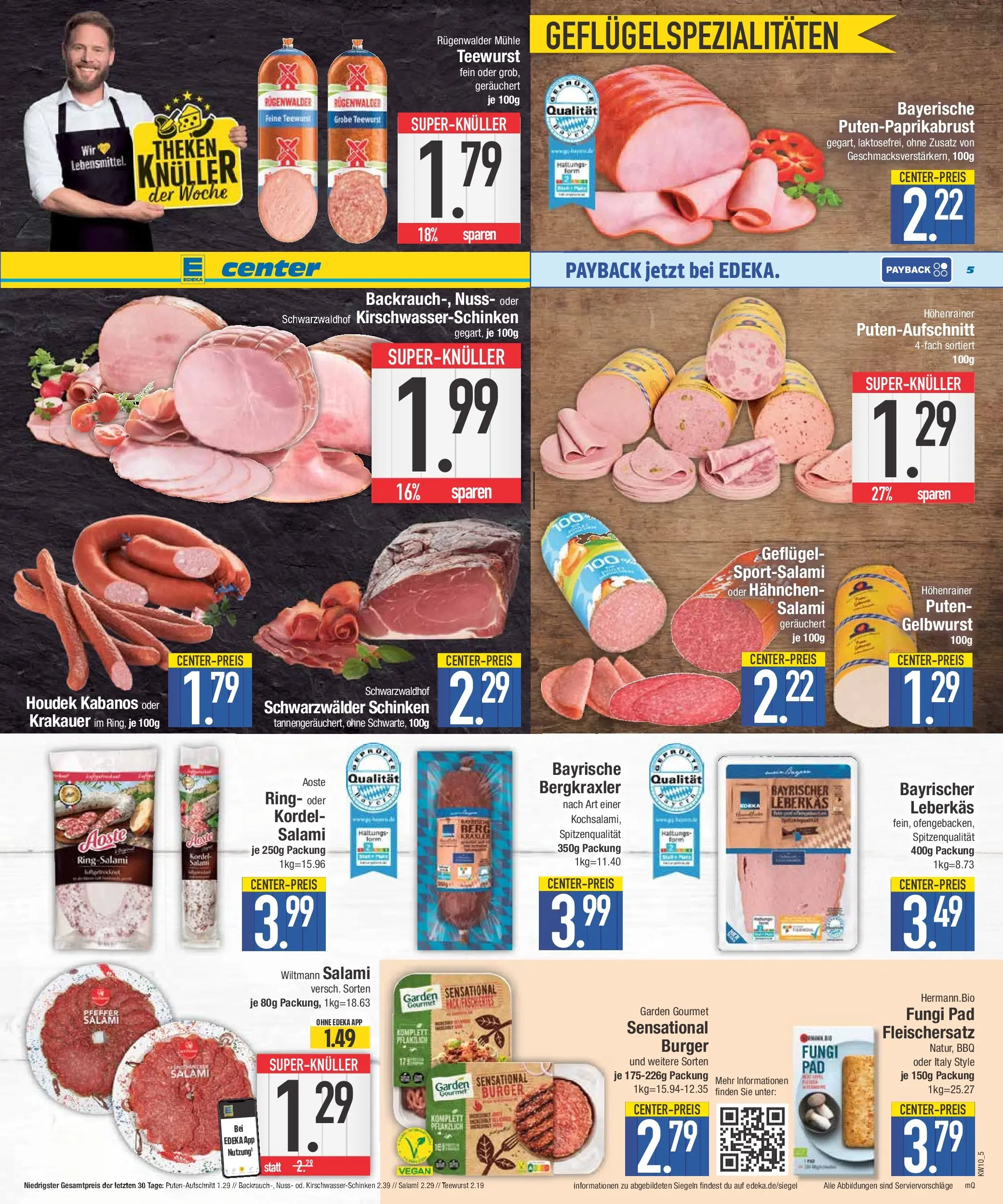 E center Prospekt Bad Reichenhall (ab 02.03.2026) zum Blättern | Seite: 5 | Produkte: Mühle, Hahnchen, Salami, Schinken