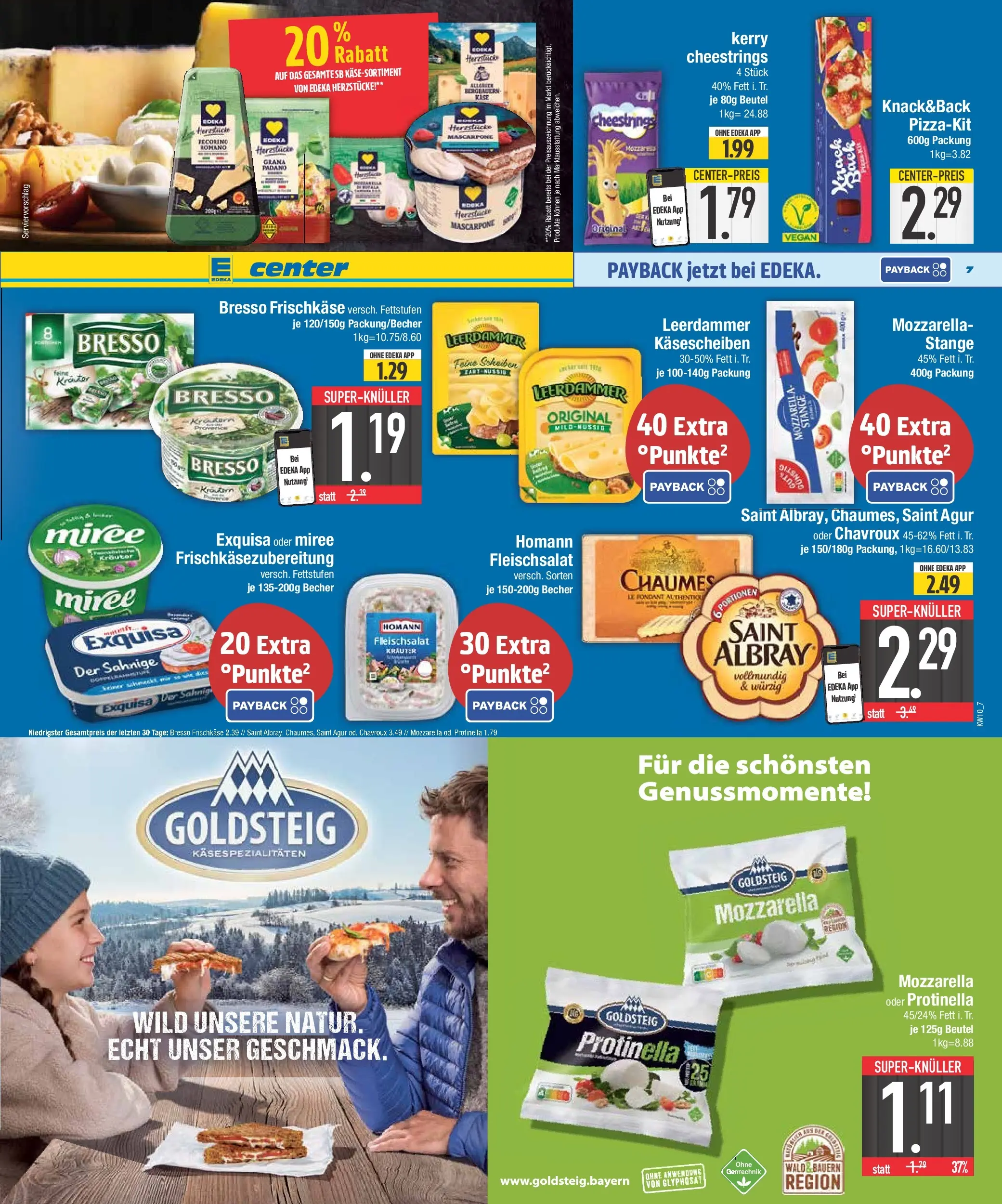 E center Prospekt Bad Reichenhall (ab 02.03.2026) zum Blättern | Seite: 7 | Produkte: Mascarpone, Mozzarella, Exquisa, Frischkase