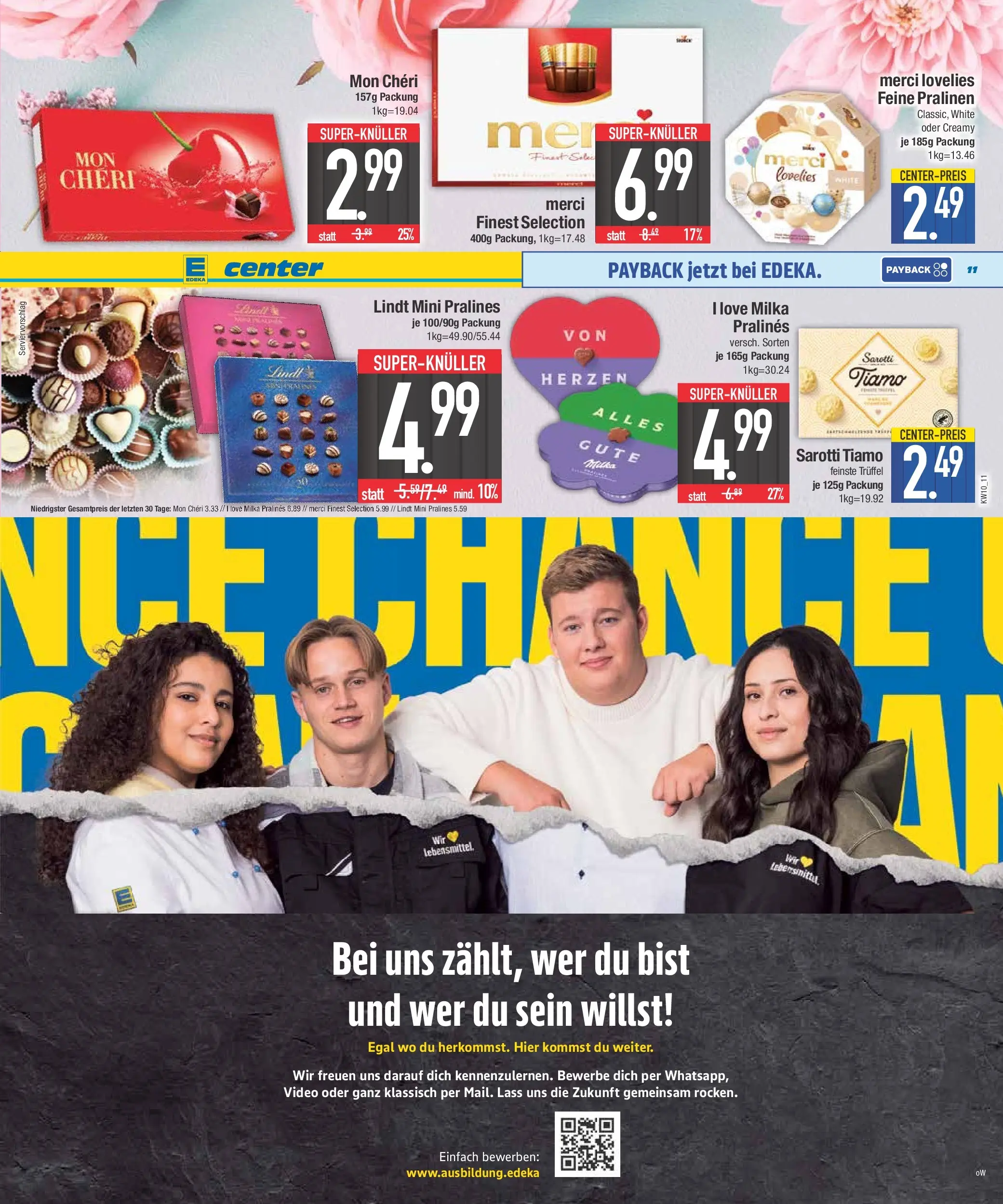 E center Prospekt Traunstein (ab 02.03.2026) zum Blättern | Seite: 11 | Produkte: Merci, Lindt, Video, Mon cheri