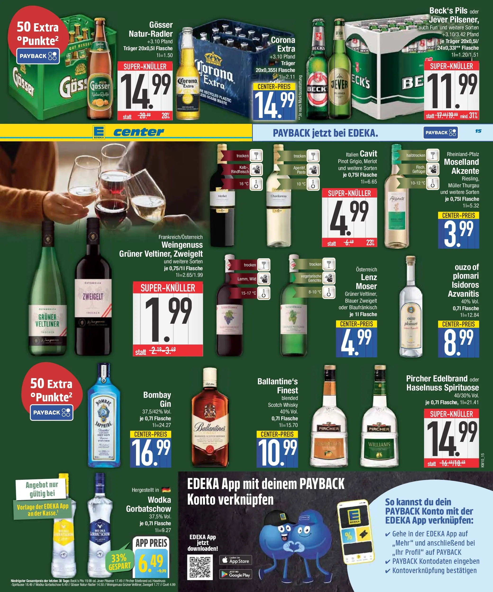 E center Prospekt Bad Reichenhall (ab 02.03.2026) zum Blättern | Seite: 15 | Produkte: Whisky, Ouzo, Pasta, Wodka