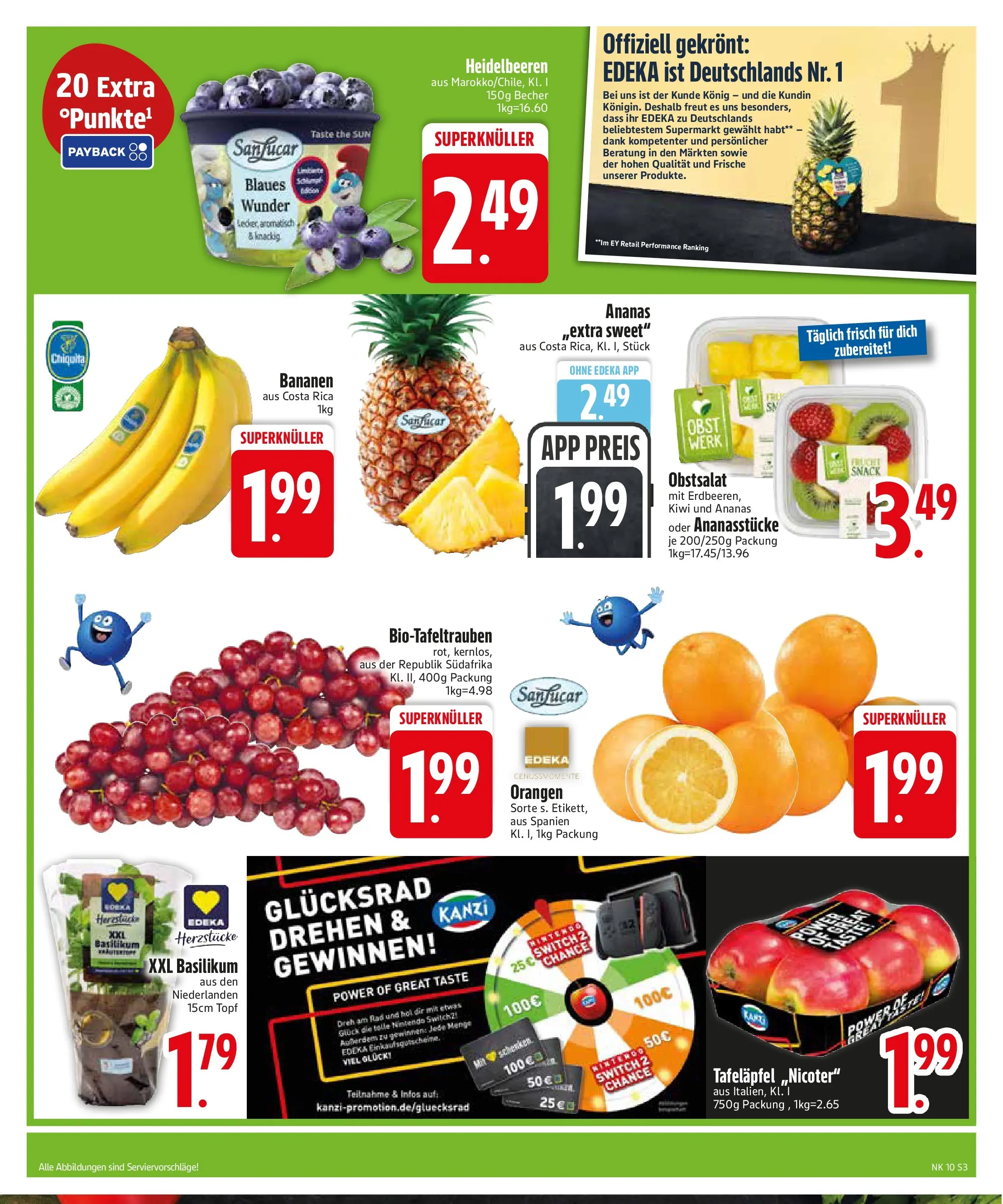 E center Prospekt Vilsbiburg (ab 02.03.2026) zum Blättern | Seite: 3 | Produkte: Orangen, Ananas, Heidelbeeren, Kiwi