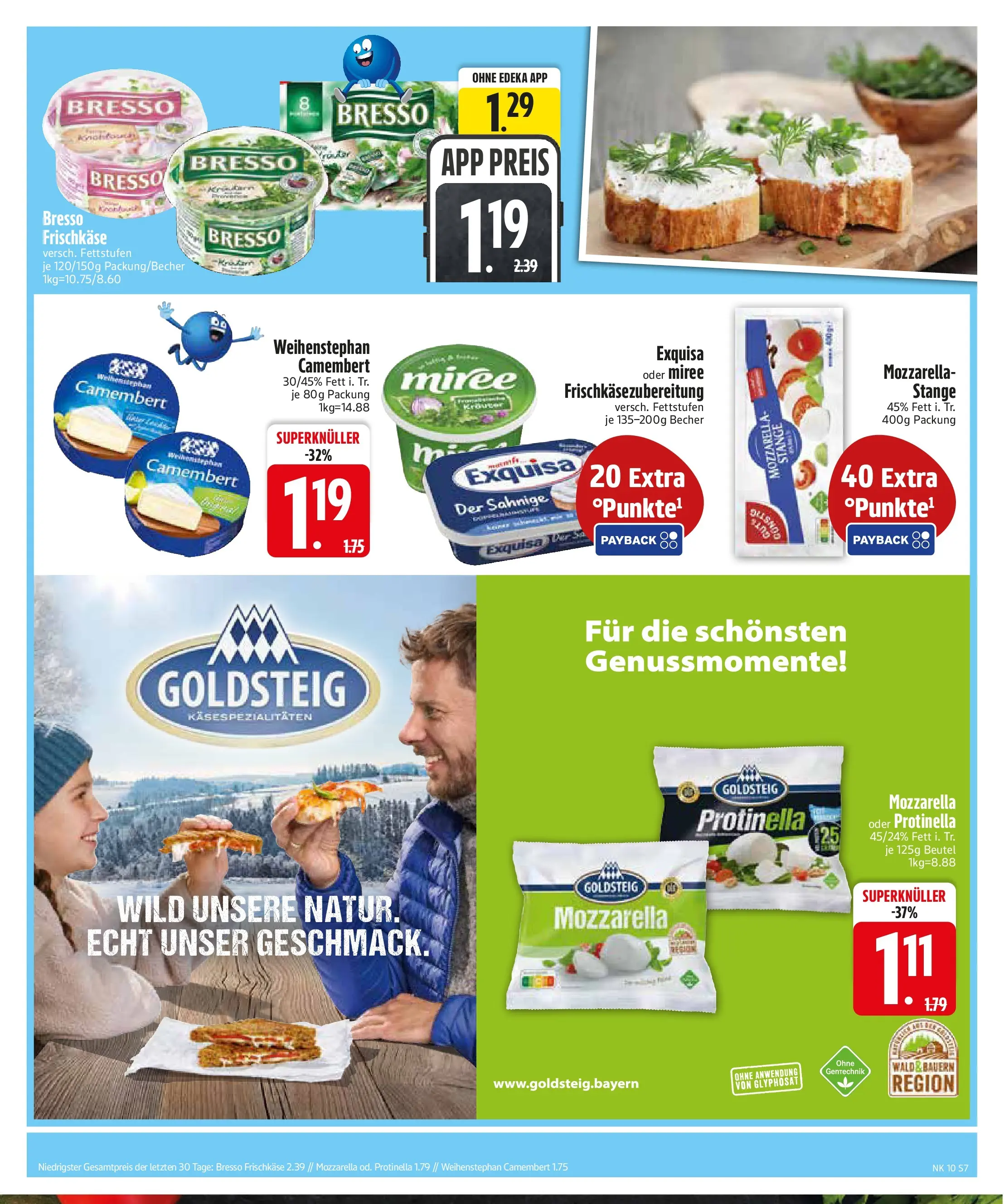 E center Prospekt Vilsbiburg (ab 02.03.2026) zum Blättern | Seite: 7 | Produkte: Mozzarella, Bresso, Exquisa, Frischkase