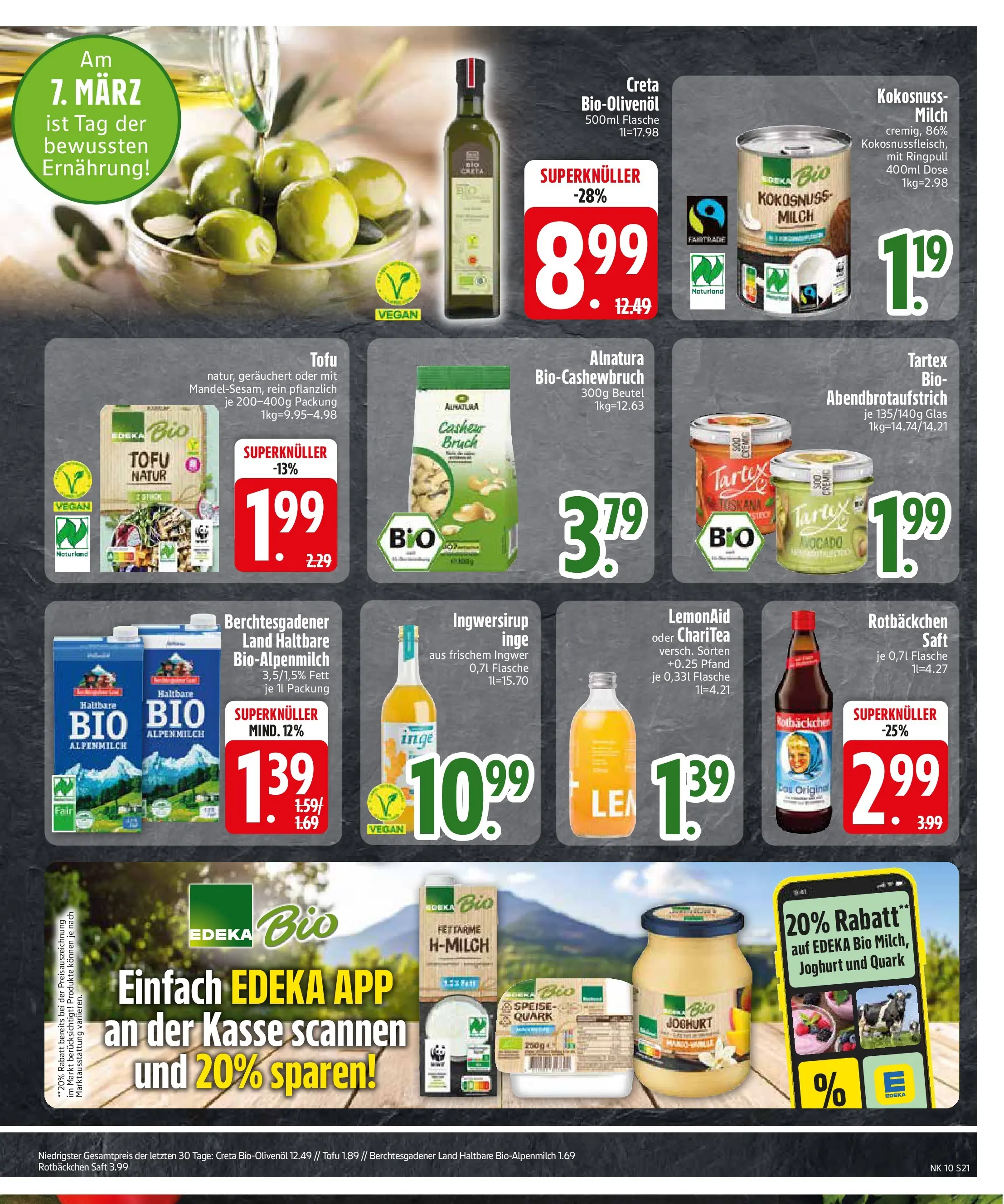 E center Prospekt Vilsbiburg (ab 02.03.2026) zum Blättern | Seite: 21 | Produkte: Quark, Milch, Joghurt, Saft