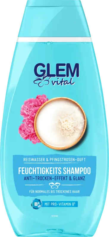 Schwarzkopf GLEM vital Shampoo Feuchtigkeit Reiswasser & Pfingstrose
