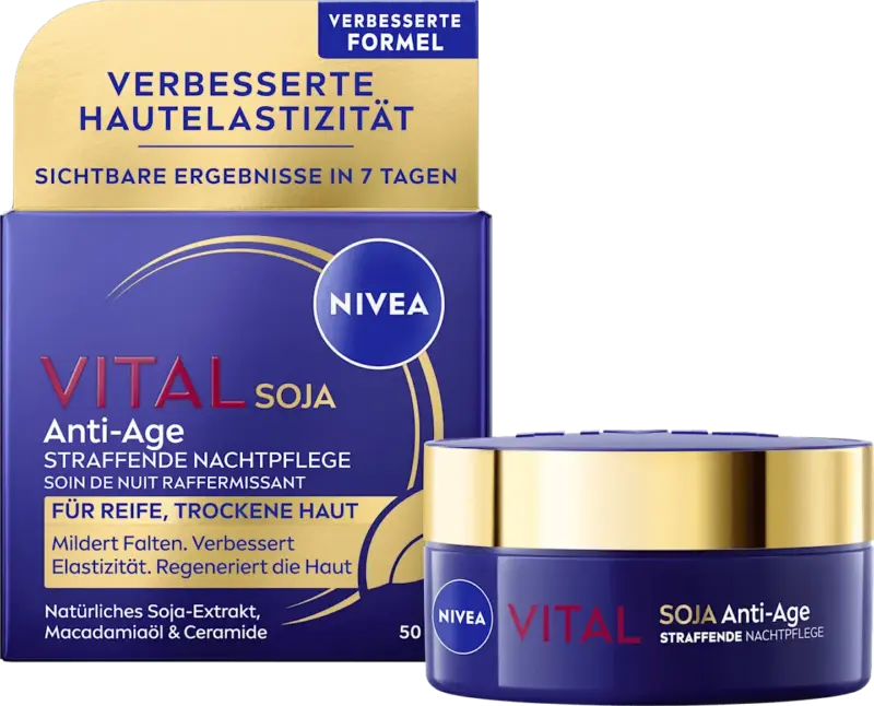 NIVEA Nachtcreme Vital Soja Anti-Age straffend