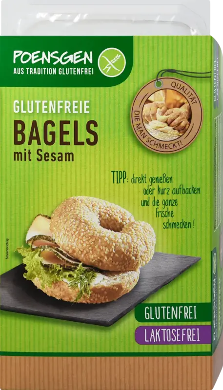 POENSGEN Br&ouml;tchen Bagels mit Sesam glutenfrei (2 St&uuml;ck)