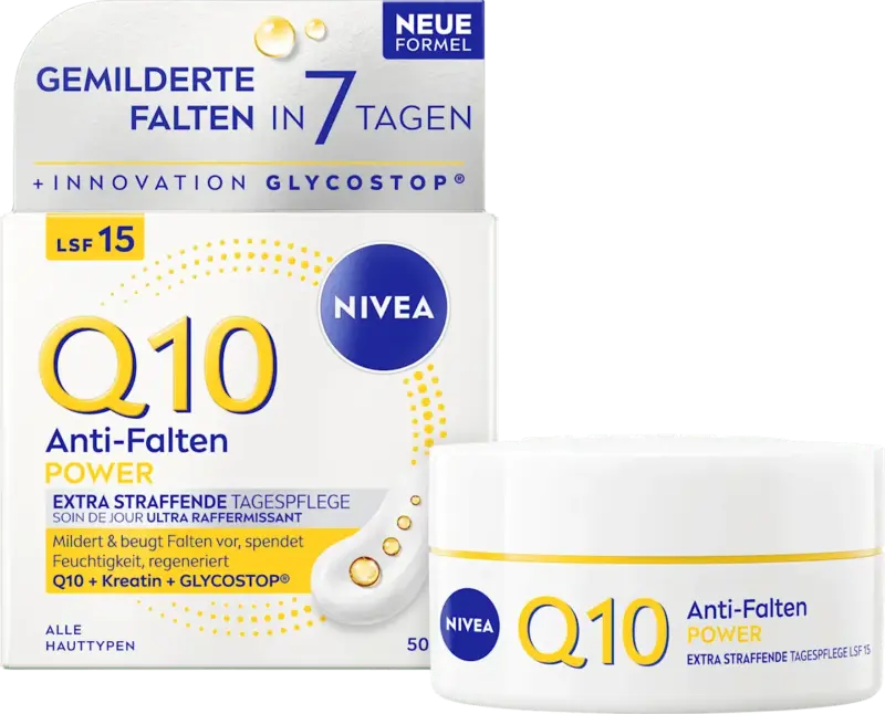 NIVEA Gesichtscreme Q10 Anti-Falten Power Extra straffend LSF15