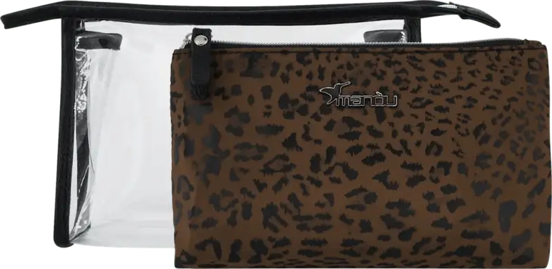 man&ograve;u Kulturbeutel-Set Leo und Transparent