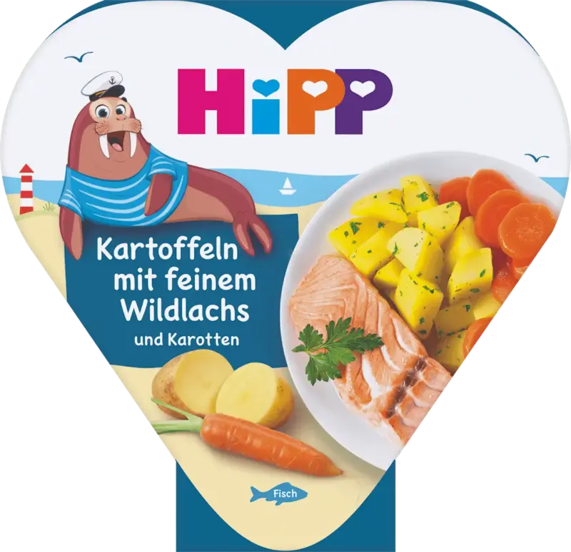 HiPP Kinderteller Kartoffeln mit feinem Wildlachs und Karotten ab 1 Jahr