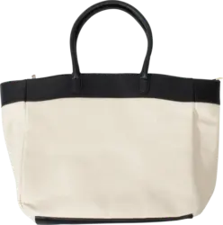 PURSET Tasche Canvas Creme / Wei&szlig;