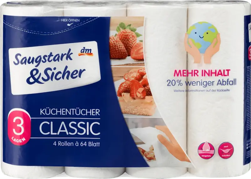 Saugstark&Sicher K&uuml;chenrolle Classic 3-lagig