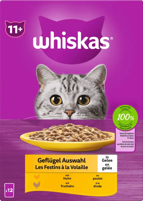Whiskas Nassfutter Katze 11 + Jahre Katzenfutter Gefl&uuml;gel