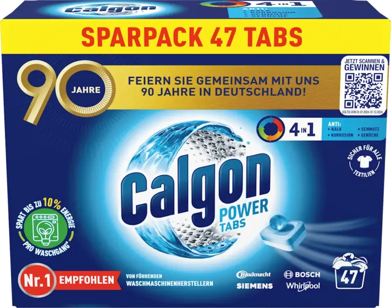 Calgon Waschmaschinenreiniger Wasserenth&auml;rter Power Tabs 4in1