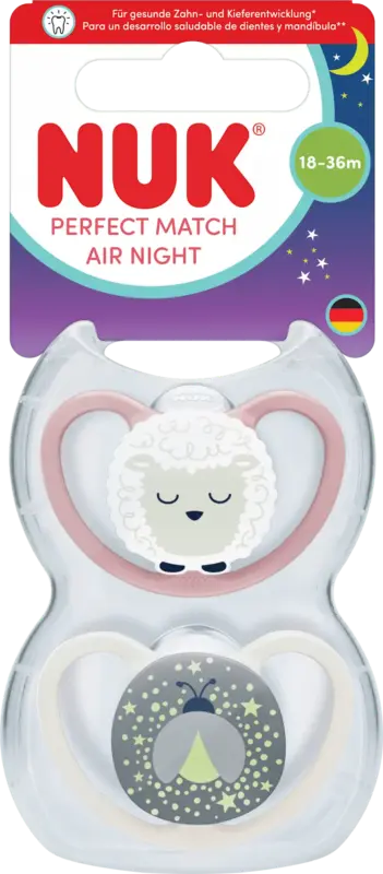 NUK Schnuller Perfect Match Air Night 18-36 Monate sortiert