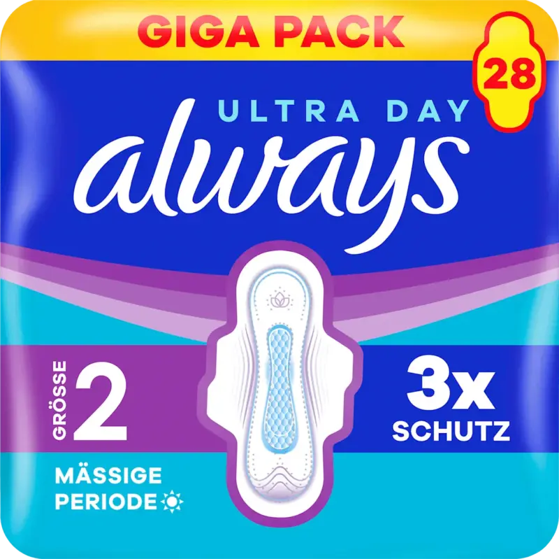 always Binden Ultra Day 2 Long M&auml;&szlig;ige Periode Giga Pack