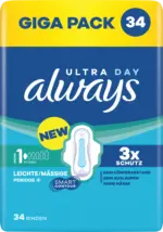 dm drogerie markt always Binden Ultra Day Normal 1 Leichte bis m&auml;&szlig;ige Periode Giga Pack
