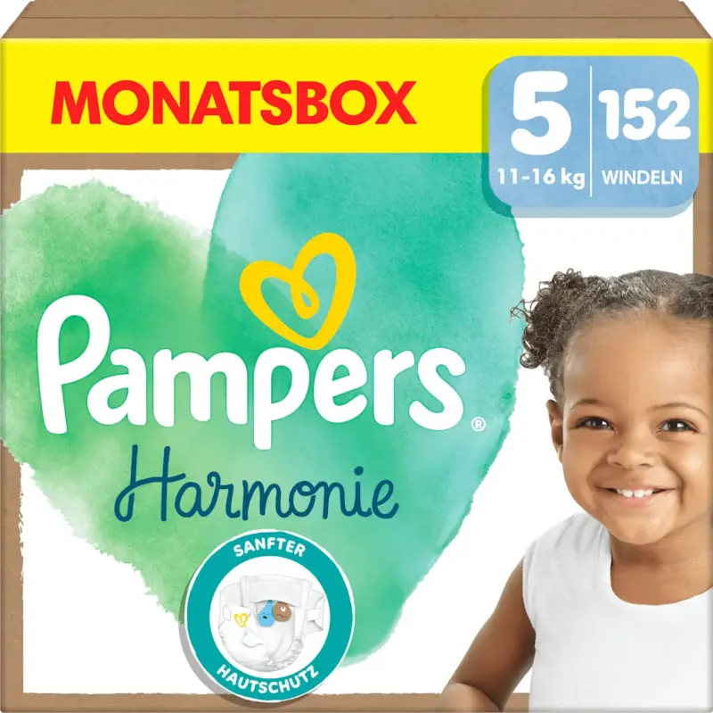 Pampers Harmonie Windeln Gr. 5 Junior (11-16 kg) Monatspackung