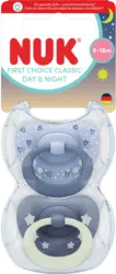 NUK Schnuller First Choice Classic Day & Night Blau 6-18 Monate
