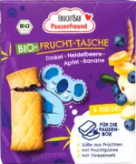 dm drogerie markt FRUCHTBAR Pausenfreund Kindersnack Pausenfreund Frucht-Tasche, Dinkel, Blaubeere, Apfel, Banane ab 3 Jahren (6x22 g)